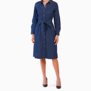 NWT Anne Klein Cotton Denim Midi Shirt Dress Size 6